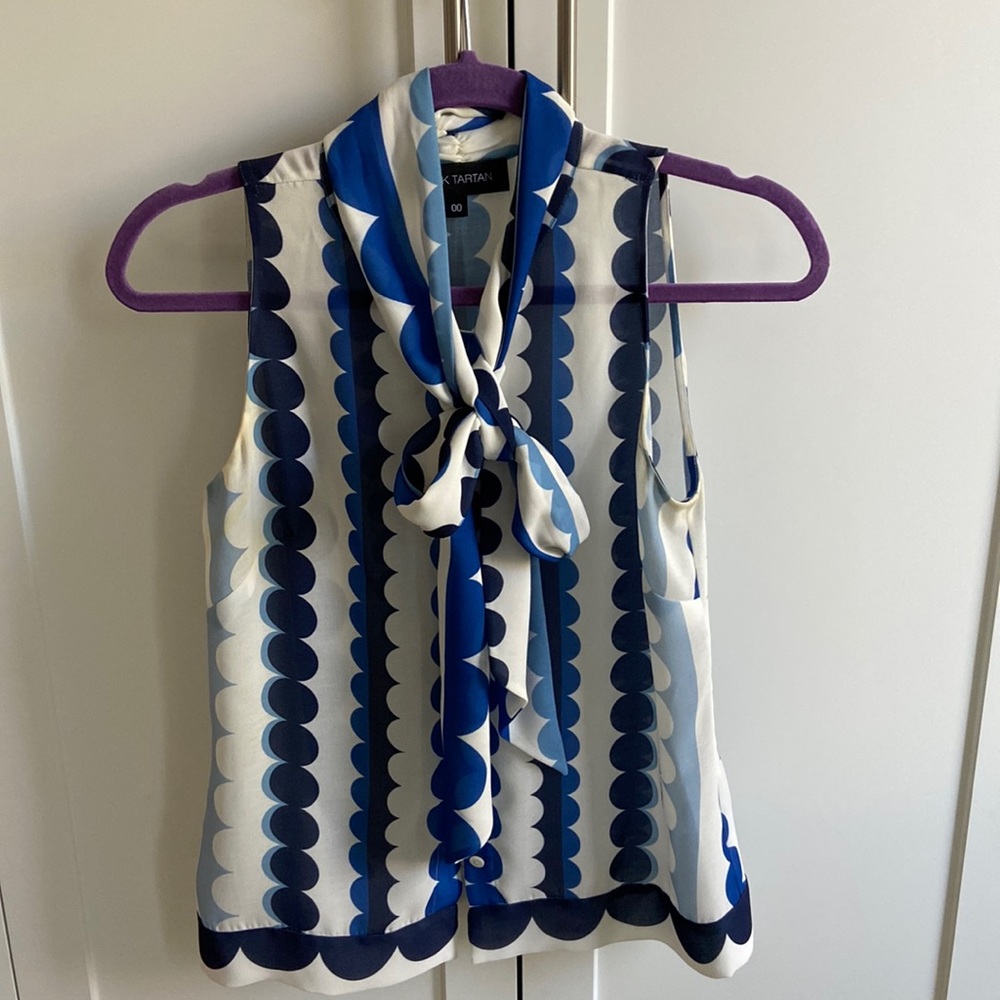 Pink Tartan mod print blouse